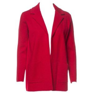 Magaschoni Red Knit Open Sweater Blazer - Cotton/Poly/Wool - L